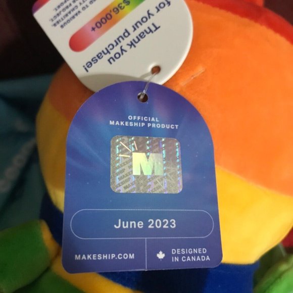 Authentic Wizard101 Rainbow Pride Piggle Plush Makeship- Rare- 992 Made- NWT - Picture 5 of 6